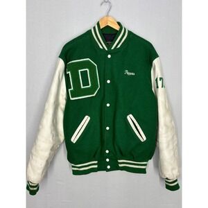 Holloway Letterman Varsity Jacket Men's Green Donegal Wrestling Vintage